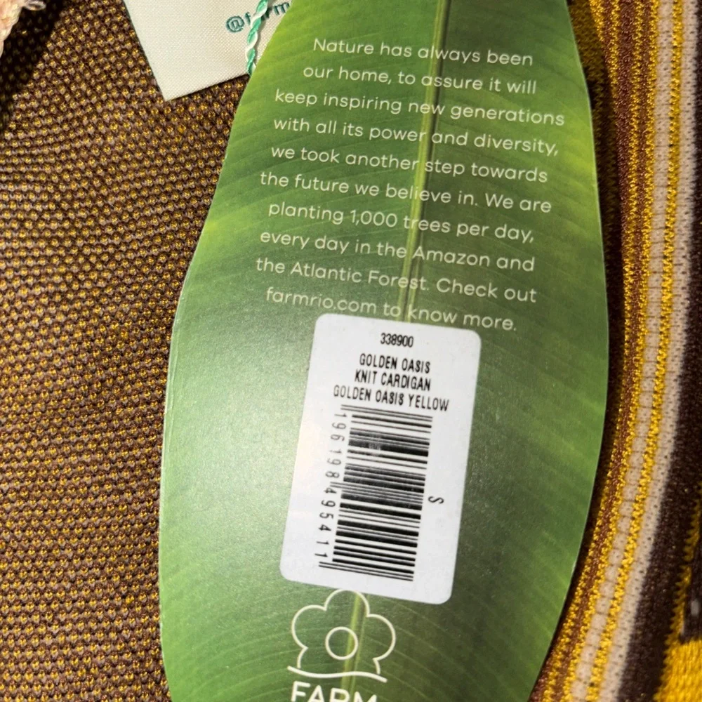 Farm Rio: Yellow Golden Oasis Knit Cardigan - Picture 10 of 10